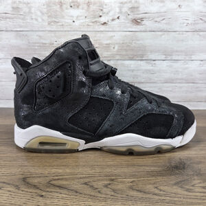 Nike Air Jordan 6 GS Retro "HEIRESS" 2016 Black Suede Size 6.5y Womens Size 8